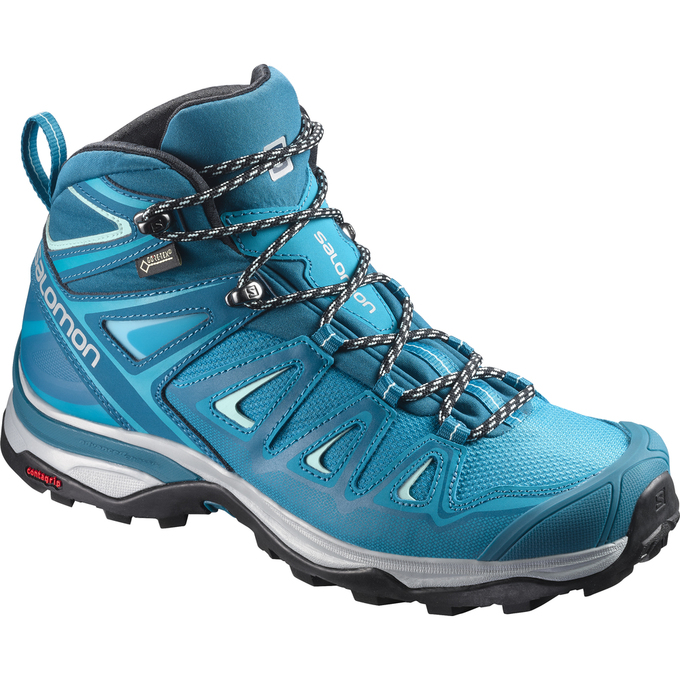 Zapatillas Trekking Salomon Mujer Turquesa - Salomon Argentina X ULTRA 3 MID GTX® W ,607835-PLA